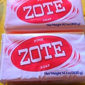 Zote two bars Pink laundry soap pre treat stains also for catfish bait 14 Oz